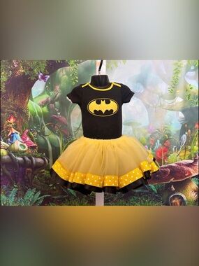 Yellow and Black Batman Tutu Dress for Kids
